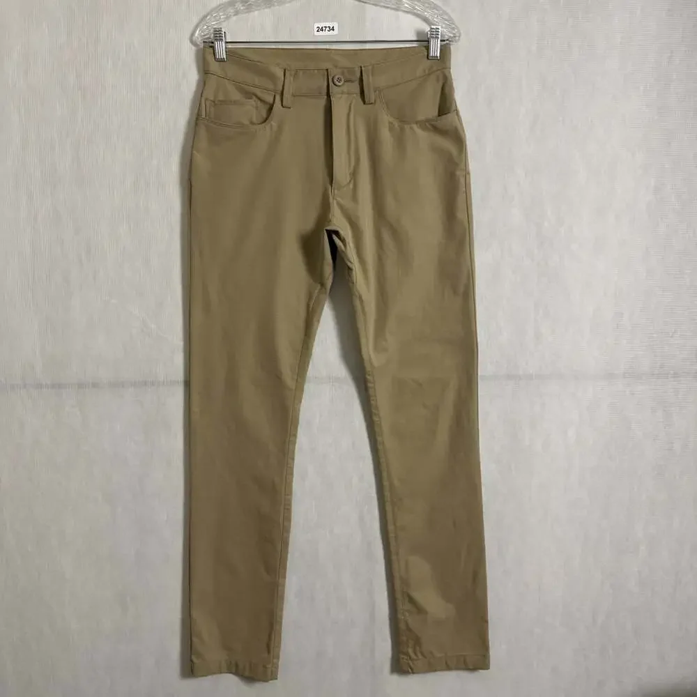 Prana Men's 30/32 Beige Stretch Polyester Slim Fit Chino Pants With Pockets